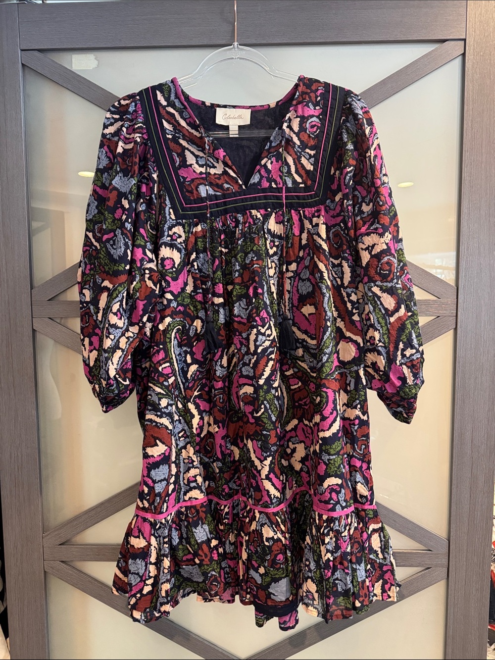 Cleobella Multicolor Organic Cotton Paisley Mini Dress Large